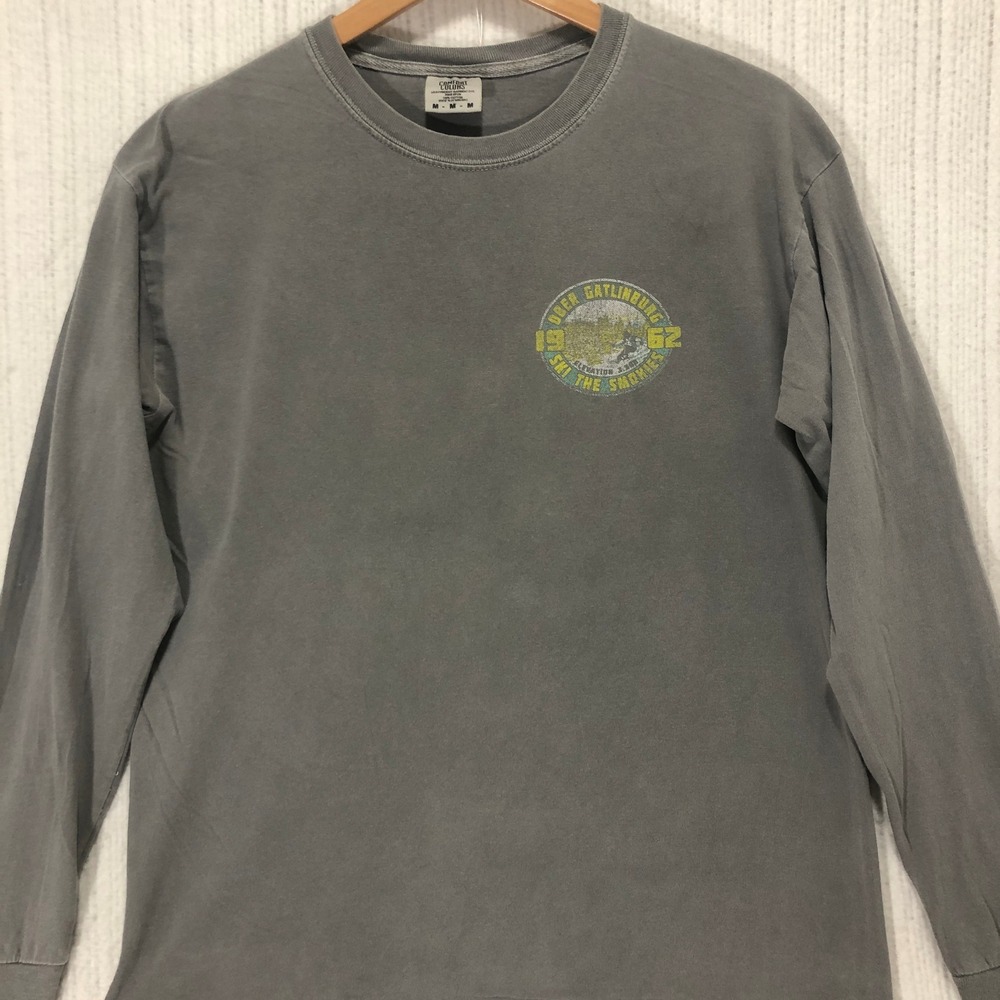 Ober Gatlinburg‎ Ski the Smokies Long Sleeve Tee Comfort Colors Men's Size M